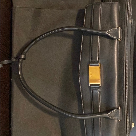 Tumi Larkin Hayward Briefcase Computer Bag Black Gold hardware. Good condition. - Picture 4 of 5